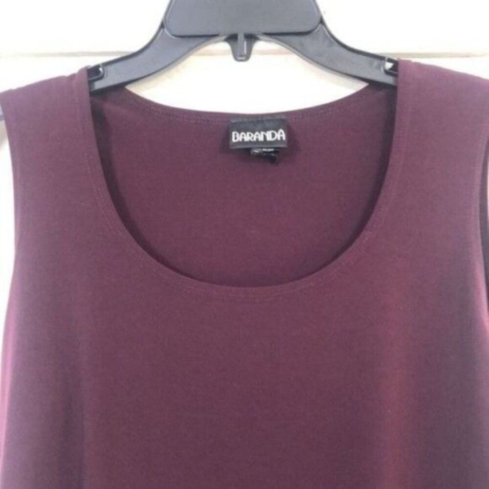 Baranda Tank Top‎ XL Sleeveless Burgundy Scoop Neck Casual Top - Picture 4 of 11